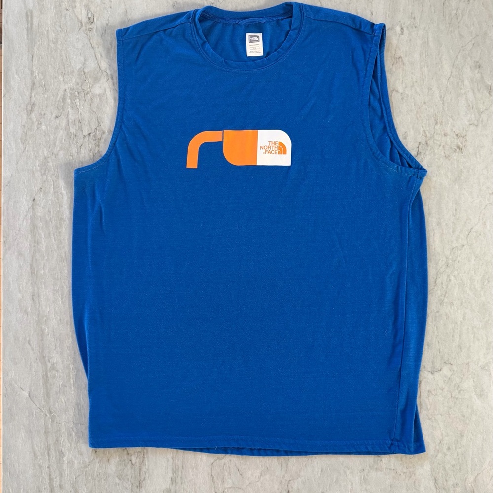 The North Face Men's Blue Sleeveless T Shirt